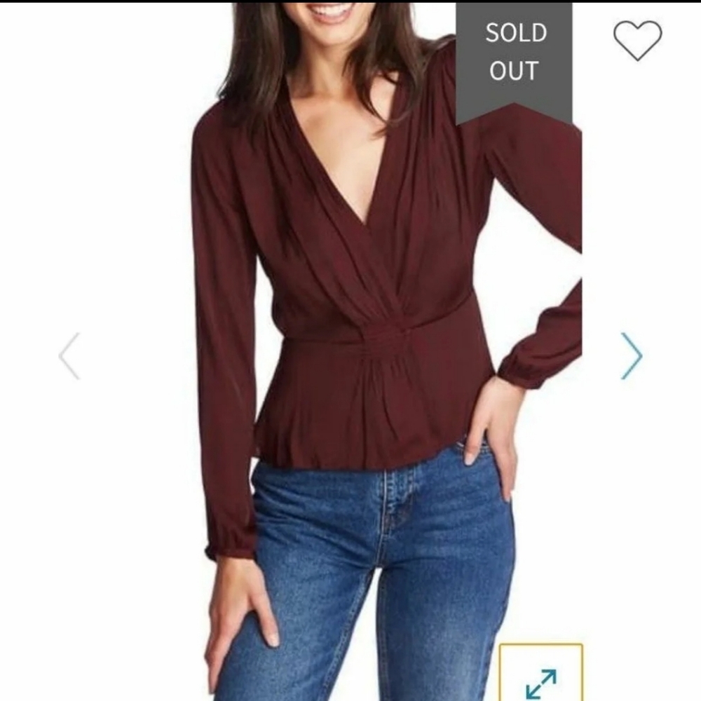 1. State Cross Front Smocked Waist Blous